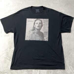 Taylor Swift Reputation Tour Album Cover Black Cotton T-Shirt Adult Size XL